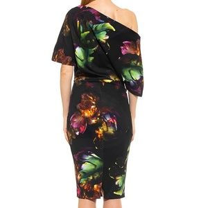 NWT Alexia Admor Olivia Draped one shoulder Enchanted Garden Dress